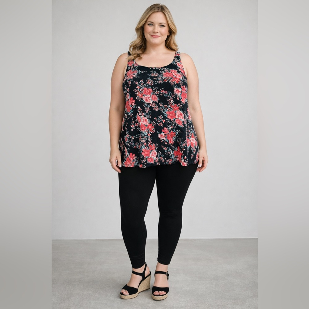 Torrid Floral Print Tank Top Size 0 (10/12)